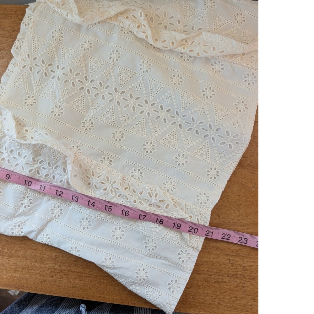 Spartina 449 Taralynn Eyelet Top Pearl White Ruffle Sleeve Cotton Top - Picture 10 of 14